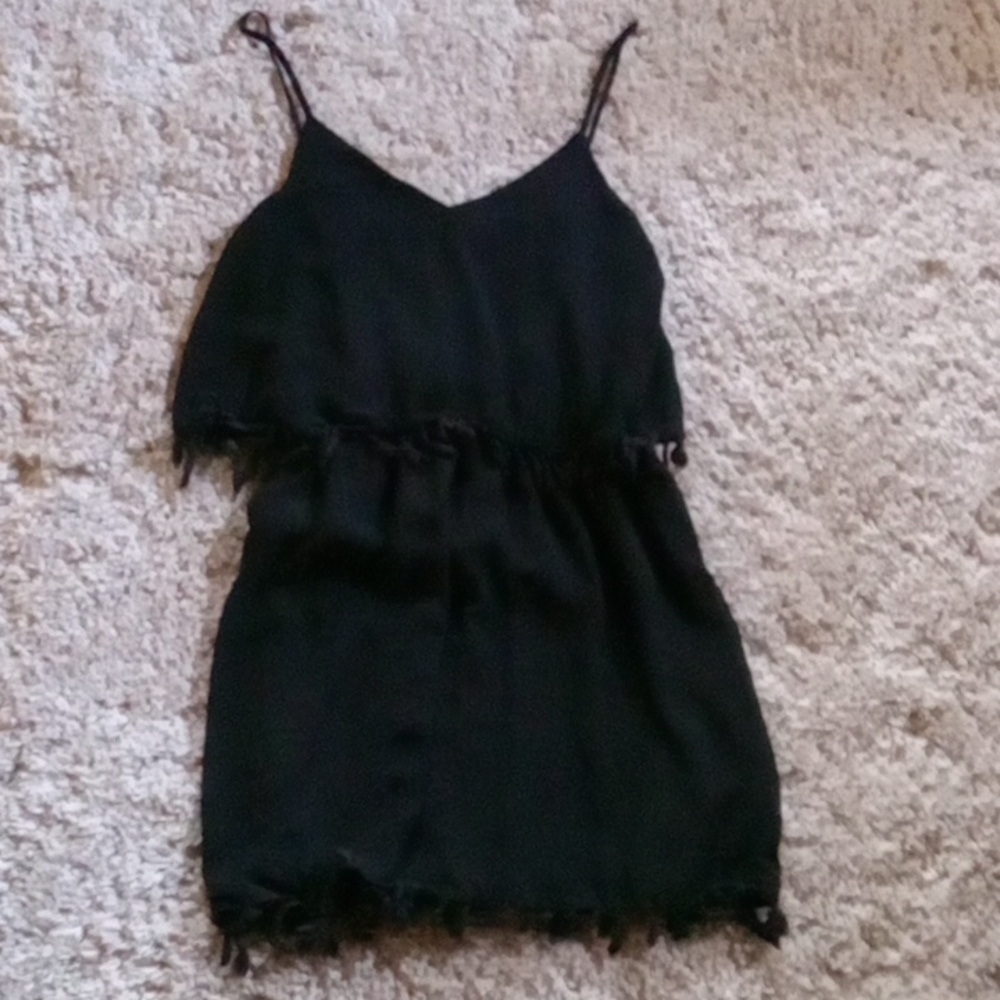 Ruffle black dress